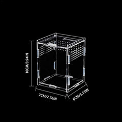 Reptile Breeding Box, Climbing Pet Breeding Box Transparent Reptile Breeding Box Acrylic Feeding Box 360 Degree High Transparent Magnetic Pet Climbing Terrarium