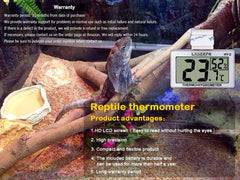 Reptile Hygrometer Thermometer LCD Display Digital Reptile Tank Hygrometer Thermometer with Hook Temperature Humidity Meter Gauge for Reptile Tanks, Terrariums, Vivarium (2 Packs)