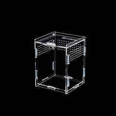 Reptile Breeding Box, Climbing Pet Breeding Box Transparent Reptile Breeding Box Acrylic Feeding Box 360 Degree High Transparent Magnetic Pet Climbing Terrarium