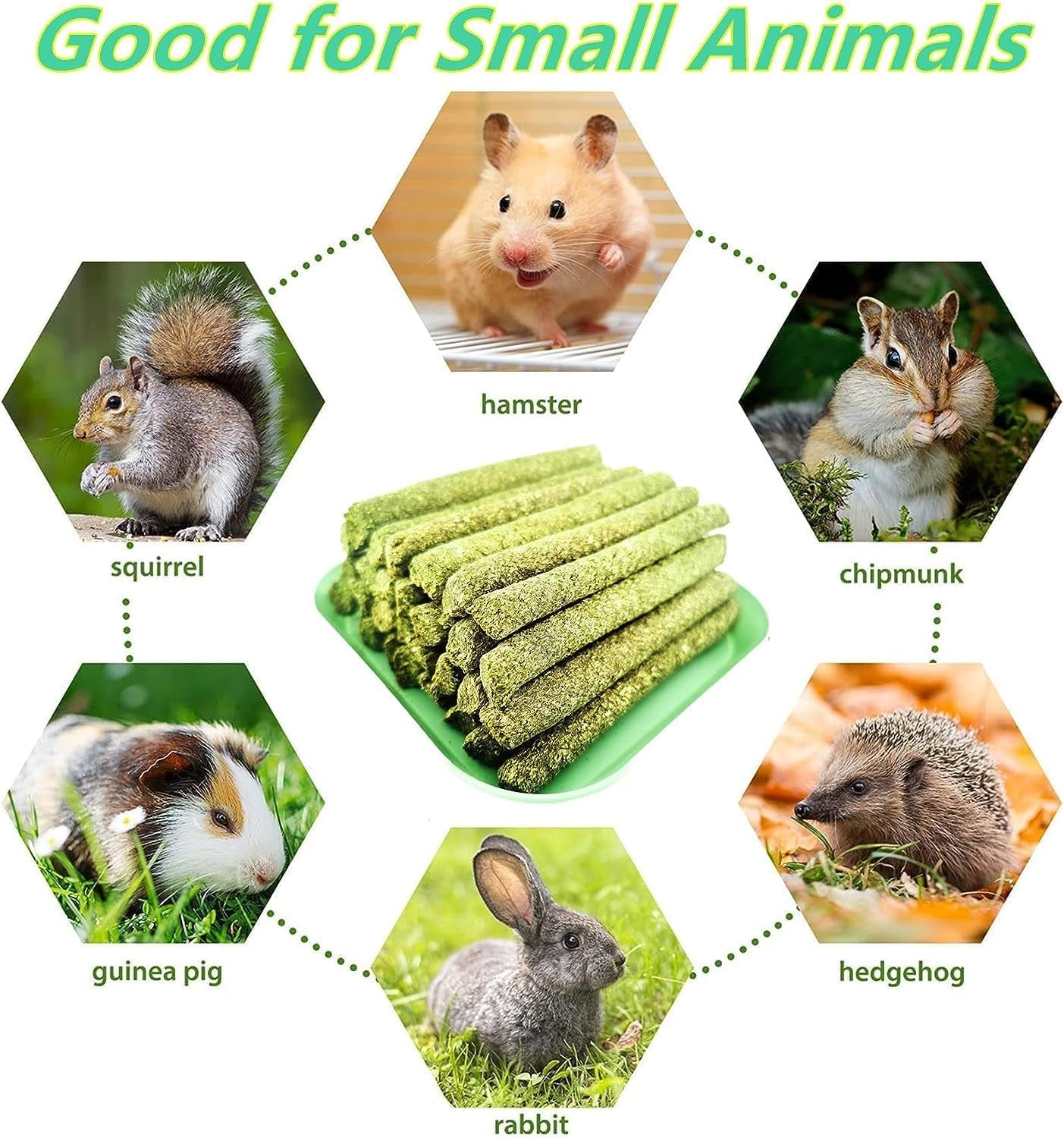 Rabbit Toys,Timothy Hay Stick for Guinea Pig Toy Bunny Chew Toys for Teeth Grinding Hamster Alfalfa Bite Treat Rabbit Molar Food Snack for Pet Rat Chinchilla Squirrel Gerbil-20Pcs