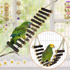8 Pack Extra Large Bird Toys for Parakeet Toys for Bird Cage Accessories Parakeets Swing Chewing Toys, Wooden Bird Toys for Cage Parrots Toys, Bird Training Toys, Parrot Hanging Swing