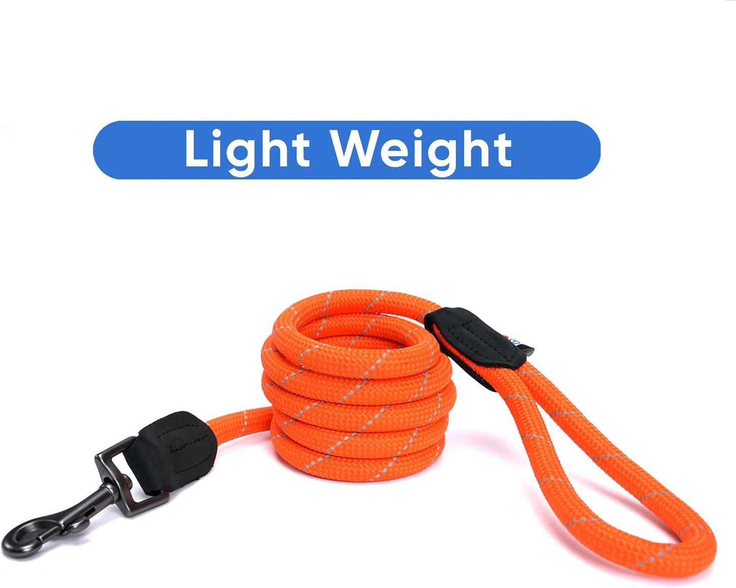 6FT Training Dog Leash Durable Small Rope Leash for Dogs Premium Quality Heavy Duty Rope Lead Strong and Comfortable - Orange Puppy Leash