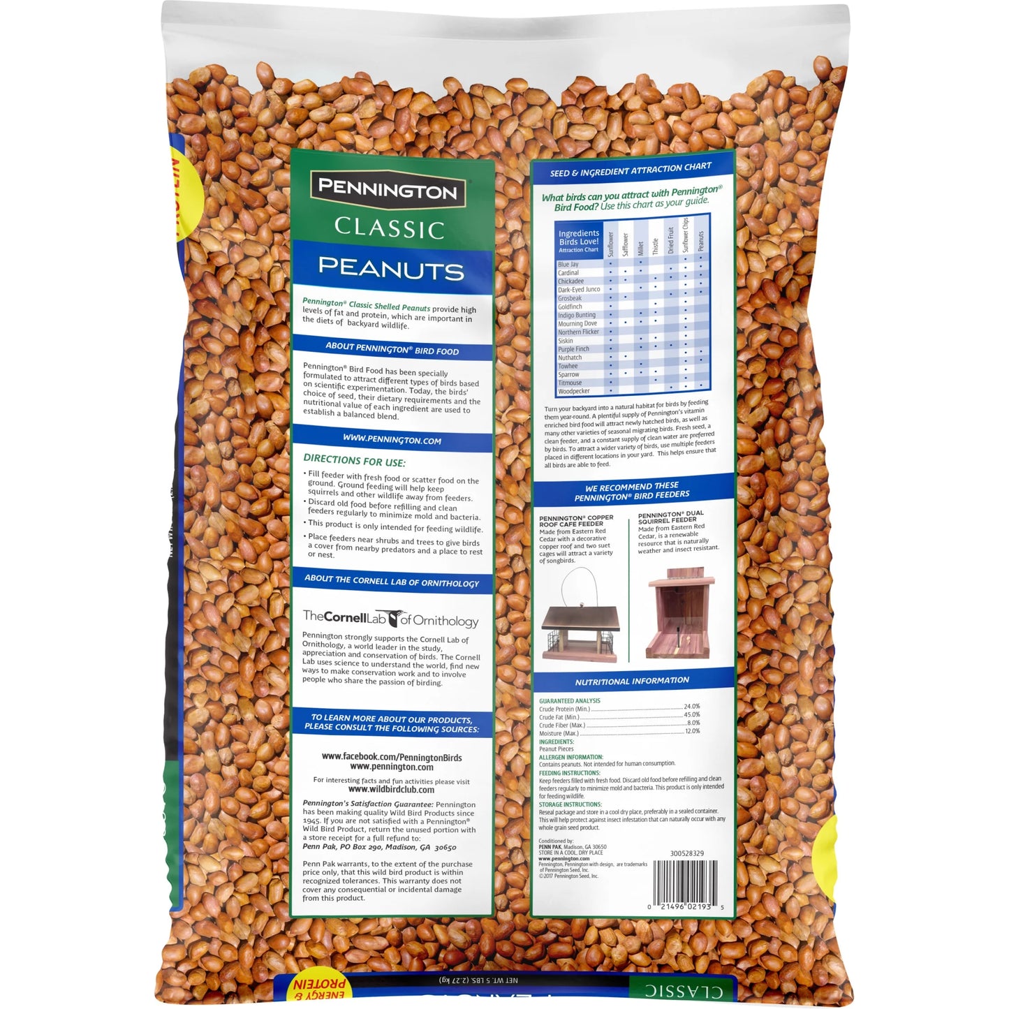 (2 Pack)  Shelled Peanuts Wildlife and Wild Bird Food, 5 Lb. Bag, 1 Pack, Dry