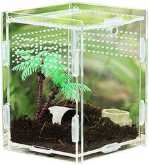 Reptile Breeding Box, Climbing Pet Breeding Box Transparent Reptile Breeding Box Acrylic Feeding Box 360 Degree High Transparent Magnetic Pet Climbing Terrarium