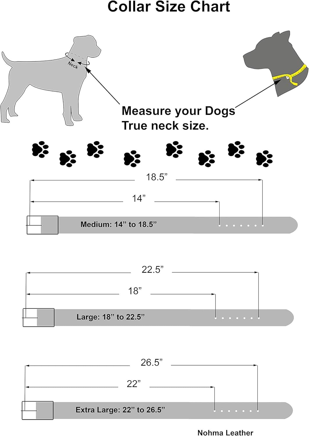 Dog Collar Accent Stitched, Medium, Large, XL, 1" Wide Amish Handmade (Extra Large - (22" - 26.5", Brown/Wheat Stitch)